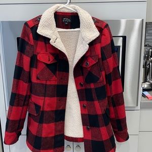 Ronny Kobo Collection Red and Black Plaid Jacket